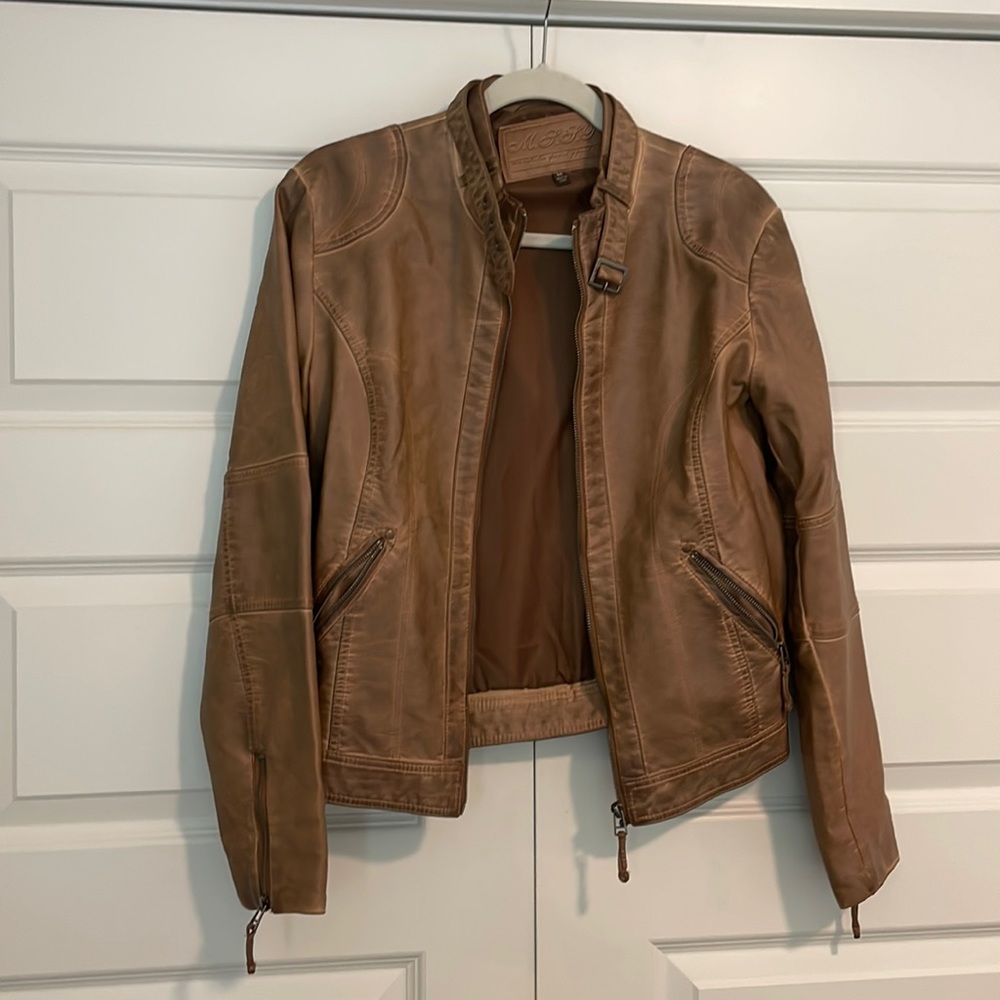 Leather brown medium women’s jacket